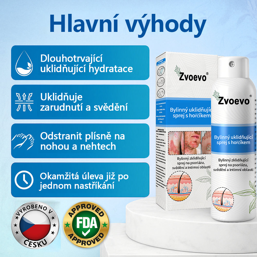 【Oficiální značkový obchod】✅Zvoevo® Magnesium bylinný sprej ⚕️ Certifikace MHRA – úleva při psoriáze, ekzému, intimních bakteriálních infekcích, akné a tmavých skvrnách