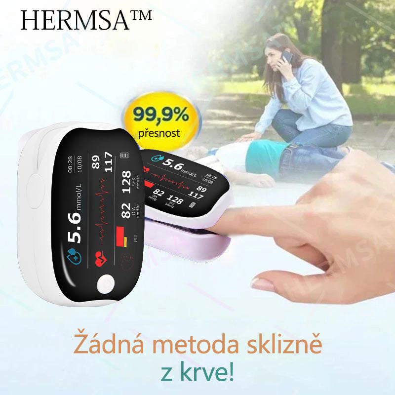 【OFFICIÁLNÍ OBCHOD】HERMSA Vysoce přesný multifunkční neinvazivní zdravotnický přístroj (pro monitorování hladiny cukru v krvi, kyslíku v krvi a krevního tlaku) [99,9% přesnost].🌿🌿🌿