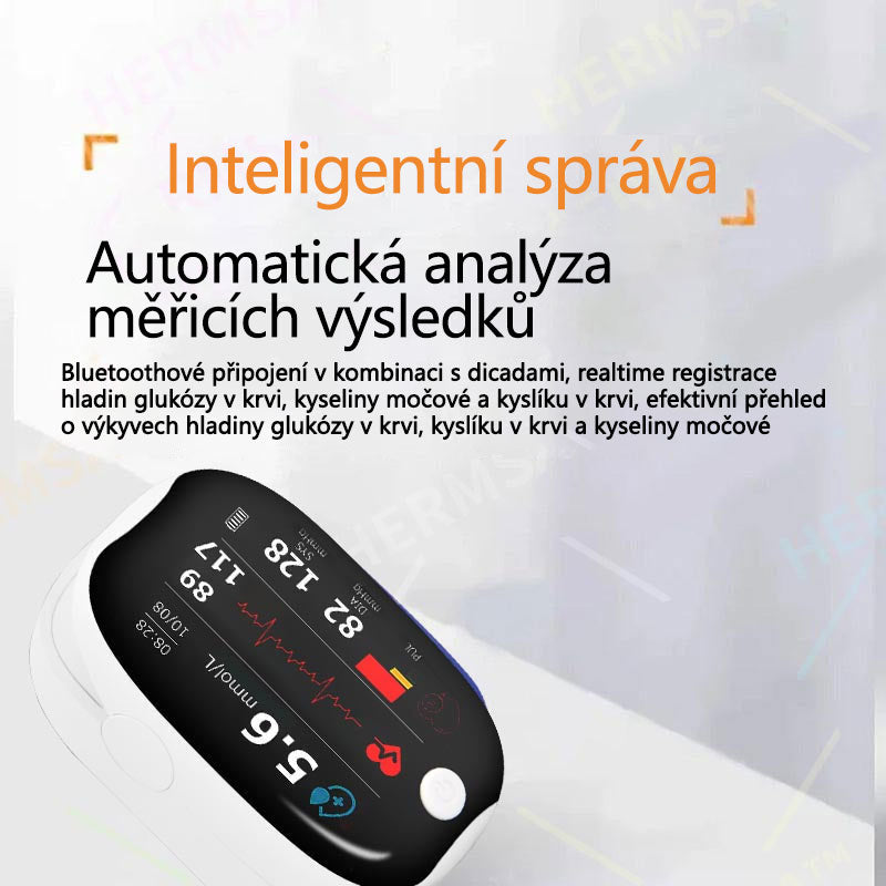 【OFFICIÁLNÍ OBCHOD】HERMSA Vysoce přesný multifunkční neinvazivní zdravotnický přístroj (pro monitorování hladiny cukru v krvi, kyslíku v krvi a krevního tlaku) [99,9% přesnost].🌿🌿🌿